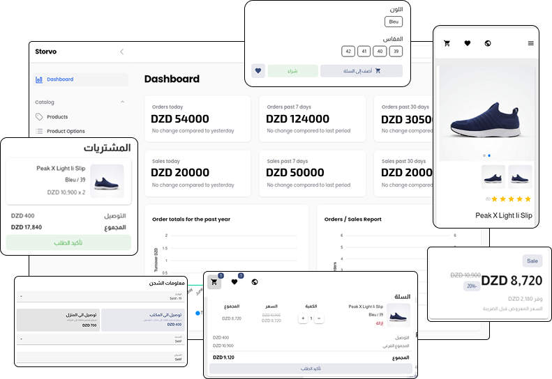 Online store dashboard